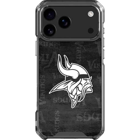 NFL Minnesota Vikings Black & White iPhone 18 Pro Max Clear Case