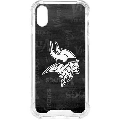 NFL Minnesota Vikings Black & White iPhone XS Clear Case
