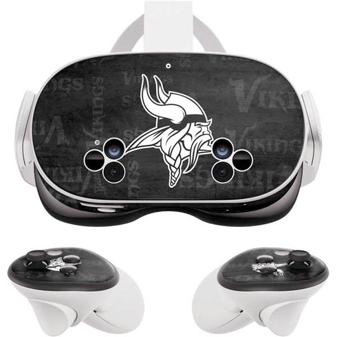 NFL Minnesota Vikings Black & White Meta Quest 3S Skin