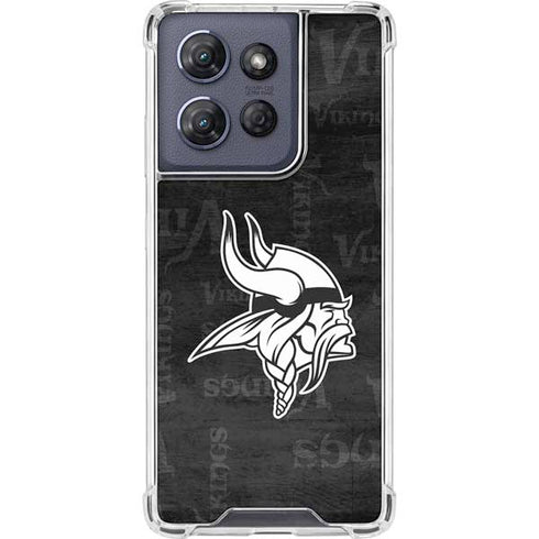 NFL Minnesota Vikings Black & White Moto G 5G (2025) Clear Case