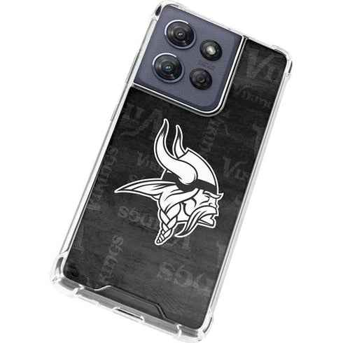 NFL Minnesota Vikings Black & White Moto G 5G (2025) Clear Case