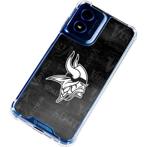 NFL Minnesota Vikings Black & White Moto G 5G (2024) Clear Case