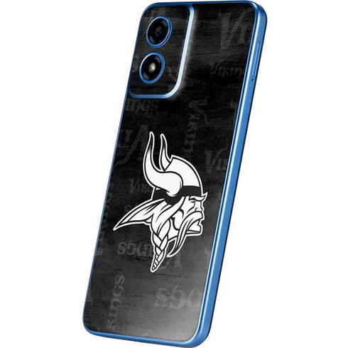 NFL Minnesota Vikings Black & White Moto G Play 4G (2024) Skin