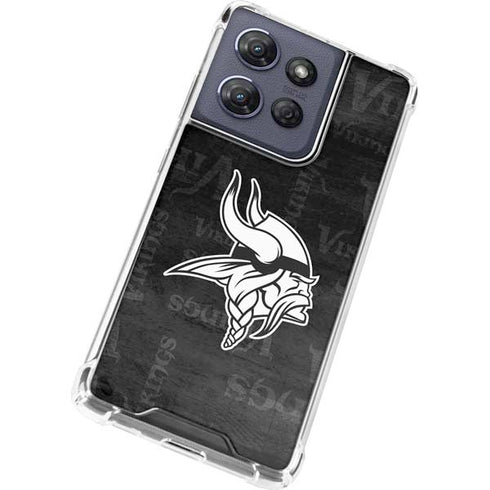 NFL Minnesota Vikings Black & White Moto G Play 5G (2025) Clear Case