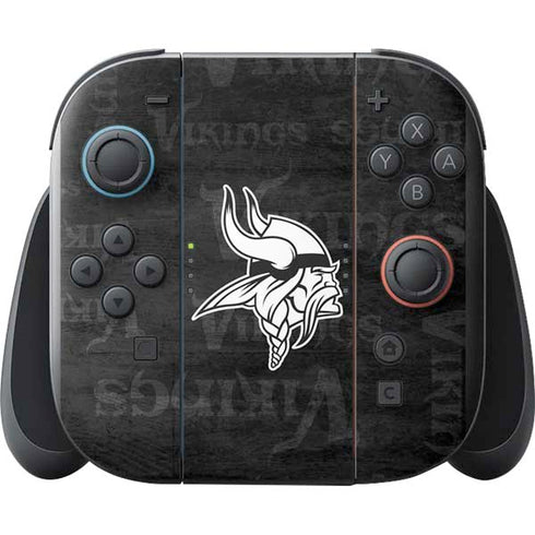 NFL Minnesota Vikings Black & White Nintendo Switch 2 (2025) with Joy-Con Skin