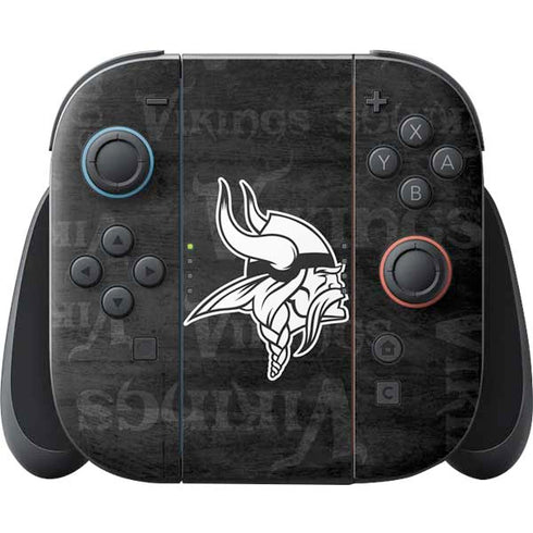 NFL Minnesota Vikings Black & White Nintendo Switch 2 (2025) Joy-Con Controller Skin