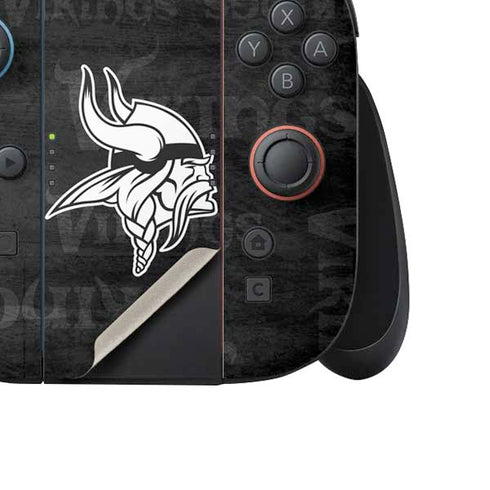 NFL Minnesota Vikings Black & White Nintendo Switch 2 (2025) Joy-Con Controller Skin