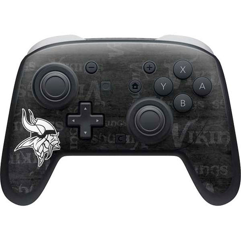 NFL Minnesota Vikings Black & White Nintendo Switch 2 (2025) Pro Controller Skin