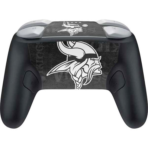 NFL Minnesota Vikings Black & White Nintendo Switch 2 (2025) Pro Controller Skin