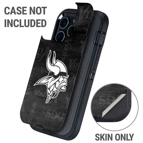 NFL Minnesota Vikings Black & White Otterbox Defender iPhone Skin
