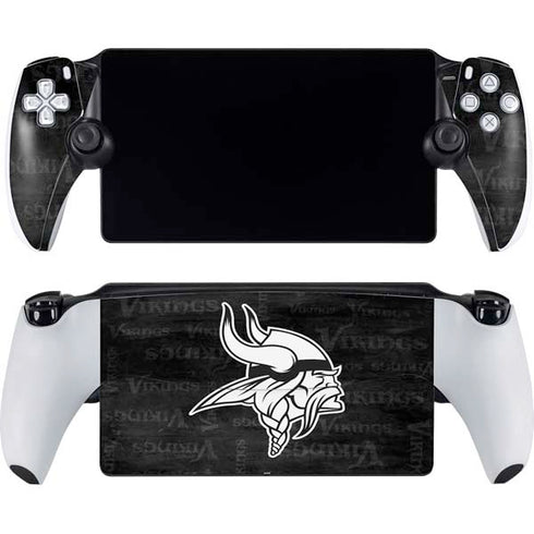 NFL Minnesota Vikings Black & White PlayStation Portal Remote Player Skin