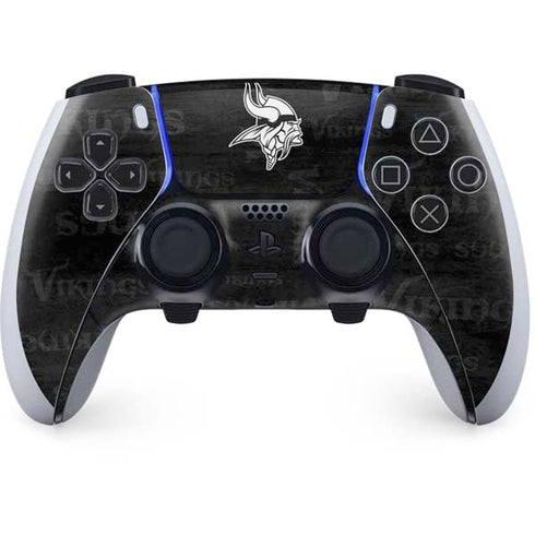 NFL Minnesota Vikings Black & White PS5 DualSense Edge Pro Controller Skin