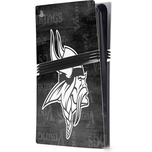 NFL Minnesota Vikings Black & White PS5 Pro Console Skin