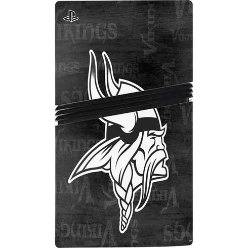 NFL Minnesota Vikings Black & White PS5 Pro Console Skin