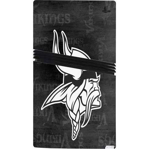 NFL Minnesota Vikings Black & White PS5 Pro Console Skin