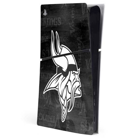 NFL Minnesota Vikings Black & White PS5 Slim Digital Edition Console Skin