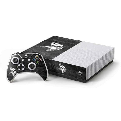 NFL Minnesota Vikings Black & White Xbox One S All-Digital Edition Bundle Skin