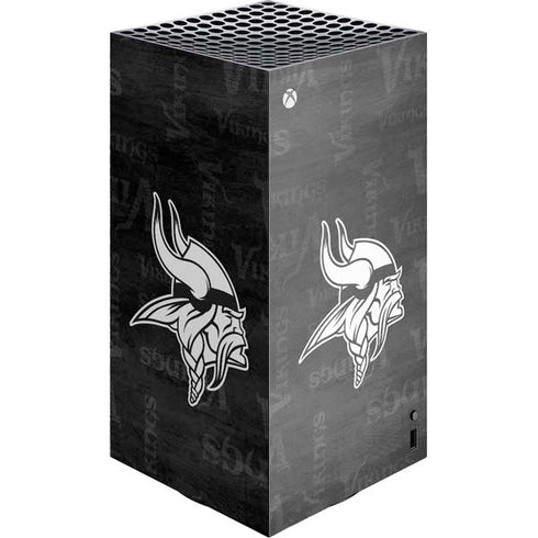 NFL Minnesota Vikings Black & White XBox Series X Digital Edition Console Skin
