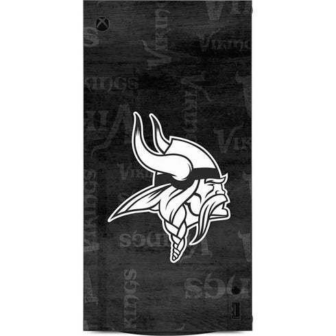 NFL Minnesota Vikings Black & White XBox Series X Digital Edition Console Skin