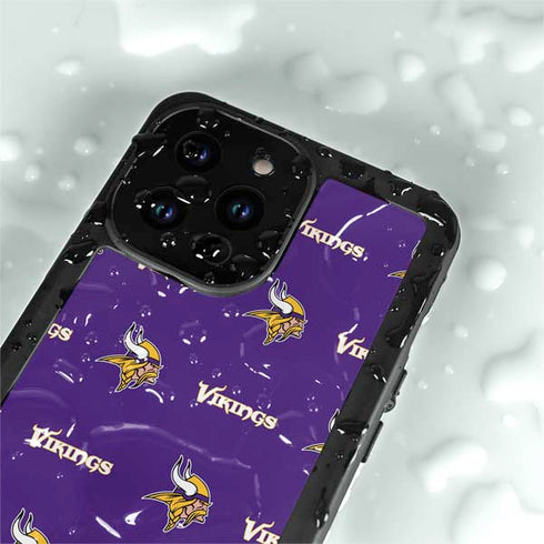 NFL Minnesota Vikings Blitz Series iPhone 15 Pro Waterproof Case