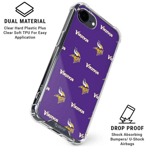 NFL Minnesota Vikings Blitz Series iPhone 16e Clear Case
