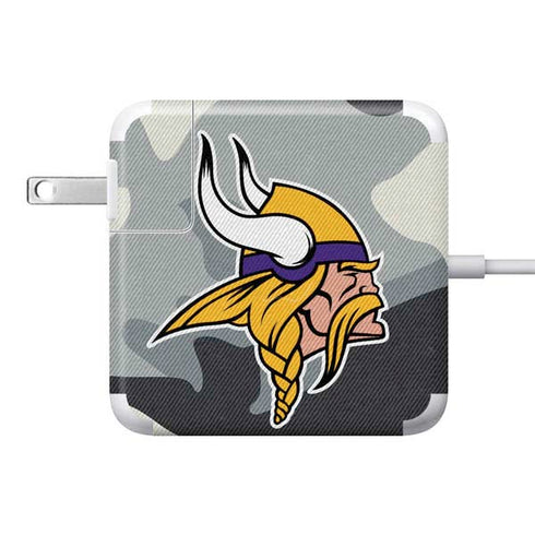 NFL Minnesota Vikings Camo 85W Power Adapter (15 and 17 inch MacBook Pro Charger) Skin