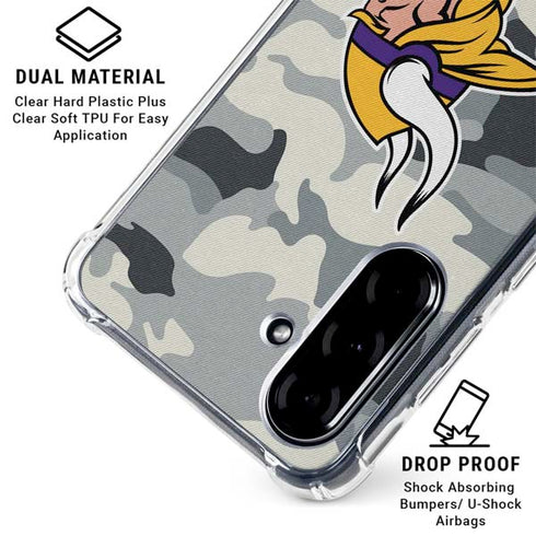 NFL Minnesota Vikings Camo Galaxy A36 5G Clear Case