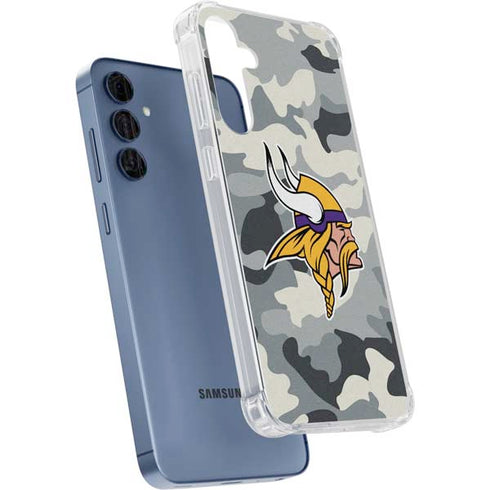 NFL Minnesota Vikings Camo Galaxy A55 5G Clear Case