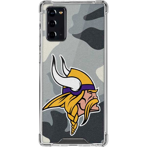 NFL Minnesota Vikings Camo Galaxy Note20 5G Clear Case