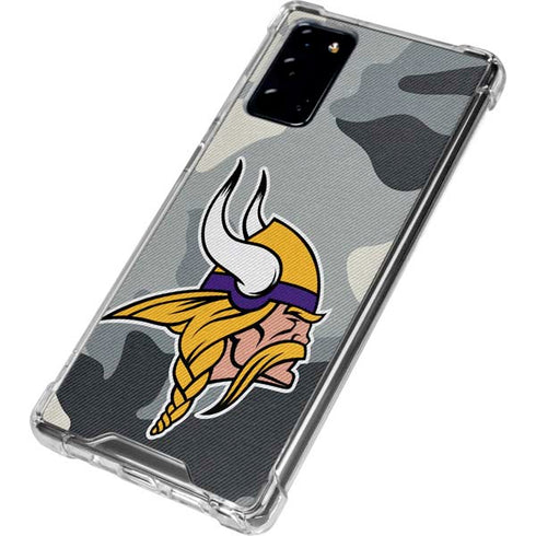 NFL Minnesota Vikings Camo Galaxy Note20 5G Clear Case