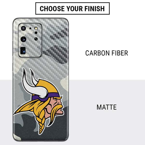NFL Minnesota Vikings Camo Galaxy S20 Ultra 5G Skin