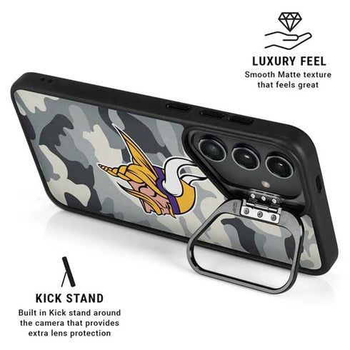 NFL Minnesota Vikings Camo Galaxy S25 Kickstand Case
