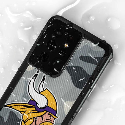 NFL Minnesota Vikings Camo Galaxy S24 Ultra Waterproof Case