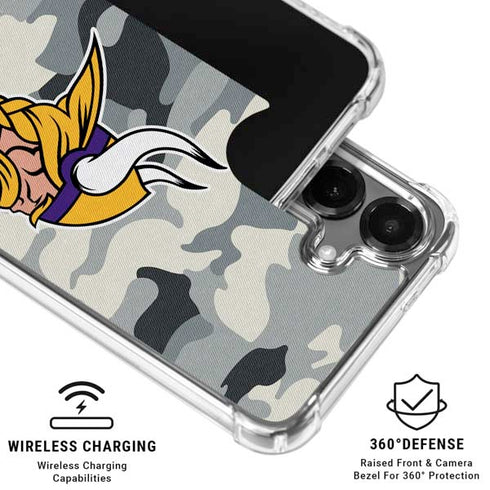 NFL Minnesota Vikings Camo Galaxy S26 Clear Case