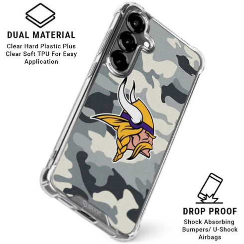 NFL Minnesota Vikings Camo Galaxy S26 Clear Case