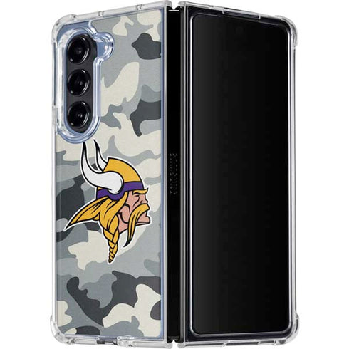 NFL Minnesota Vikings Camo Galaxy Z Fold5 5G Clear Case