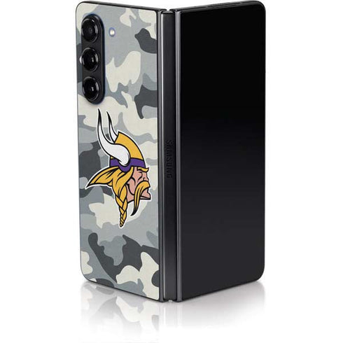 NFL Minnesota Vikings Camo Galaxy Z Fold5 5G Skin