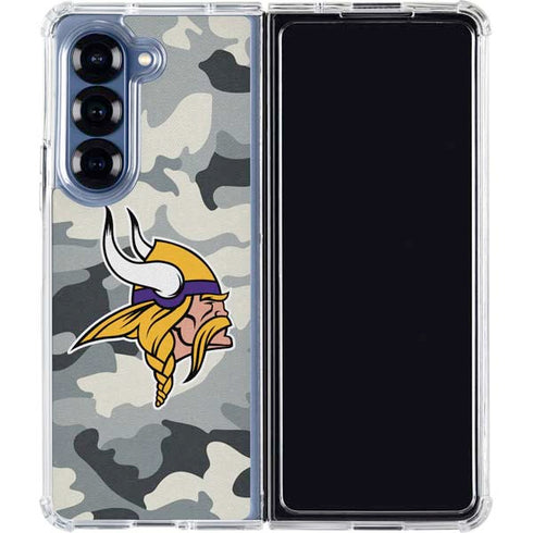 NFL Minnesota Vikings Camo Galaxy Z Fold6 Clear Case