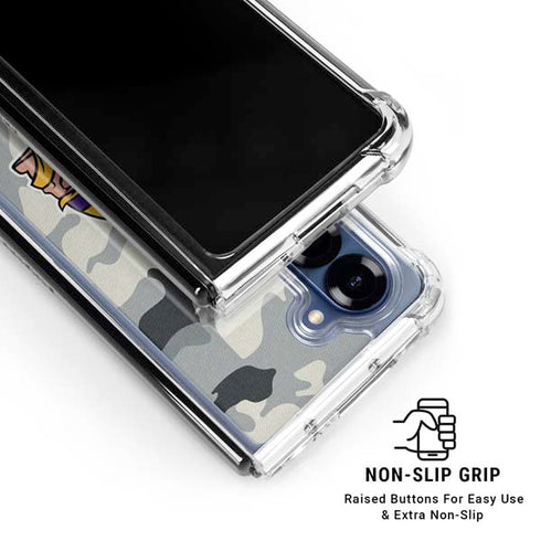 NFL Minnesota Vikings Camo Galaxy Z Fold6 Clear Case