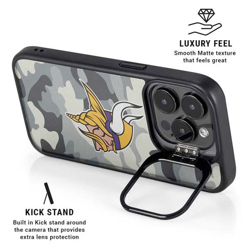 NFL Minnesota Vikings Camo iPhone 13 Pro Kickstand Case