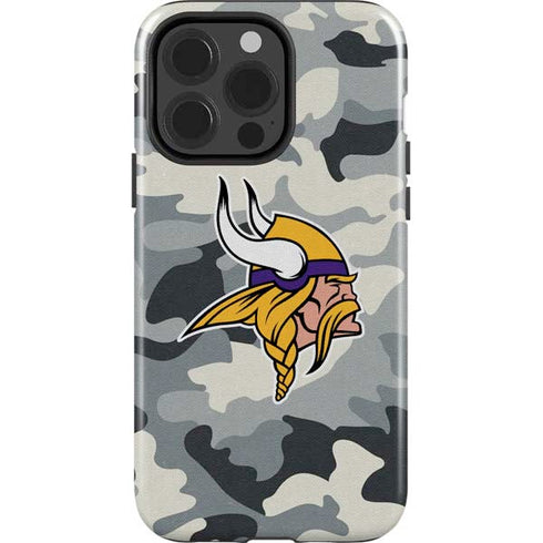 NFL Minnesota Vikings Camo iPhone 15 Pro Impact Case
