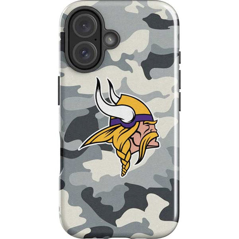 NFL Minnesota Vikings Camo iPhone 16 Impact Case