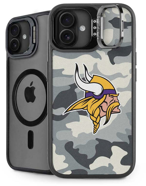 NFL Minnesota Vikings Camo iPhone 16 Kickstand Case