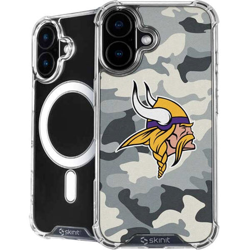NFL Minnesota Vikings Camo iPhone 16 MagSafe Case