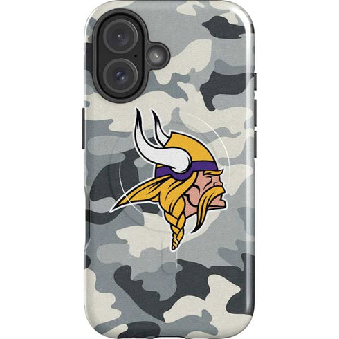 NFL Minnesota Vikings Camo iPhone 16 Magsafe Impact Case