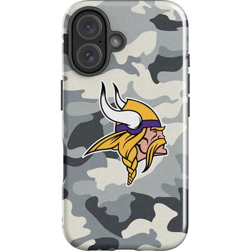 NFL Minnesota Vikings Camo iPhone 16 Plus Impact Case