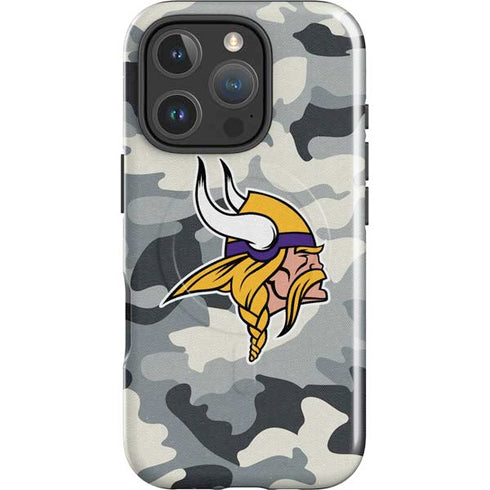 NFL Minnesota Vikings Camo iPhone 16 Pro Magsafe Impact Case