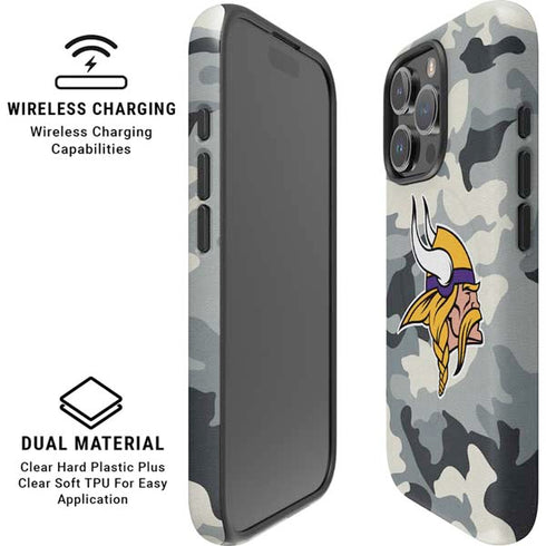 NFL Minnesota Vikings Camo iPhone 16 Pro Magsafe Impact Case
