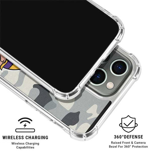 NFL Minnesota Vikings Camo iPhone 16 Pro Max Clear Case