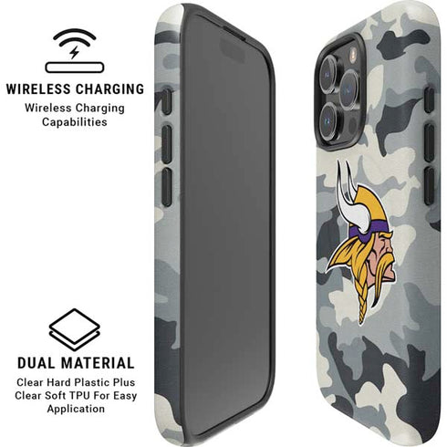 NFL Minnesota Vikings Camo iPhone 16 Pro Max Magsafe Impact Case